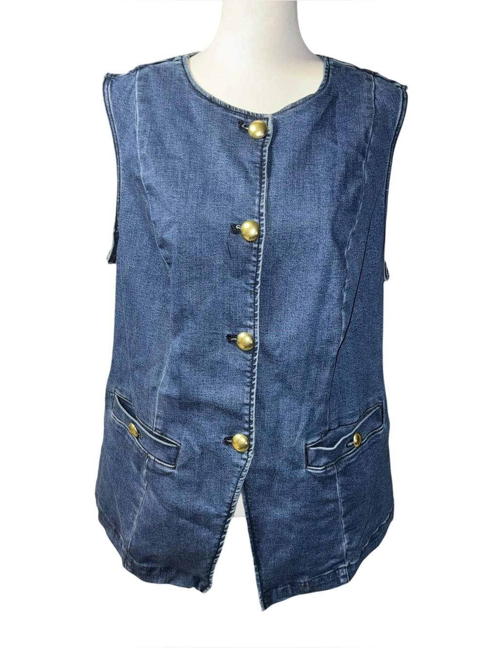 Torrid Studio High Neck Denim Vest in Meteor Sz 0X 12 nwt new